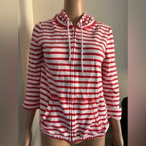 Tommy Hilfiger Red and White Striped Women's Jacket